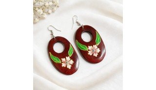 Hot Sale Painting Wood Earrings Handmade Design